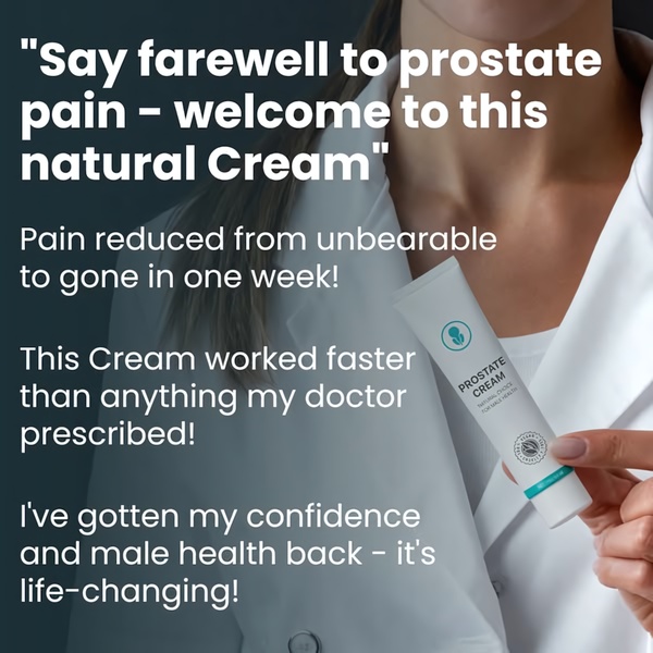 A testimonial-led ad featuring a person in a lab coat holding the product, emphasizing quick pain relief and restored confidence.